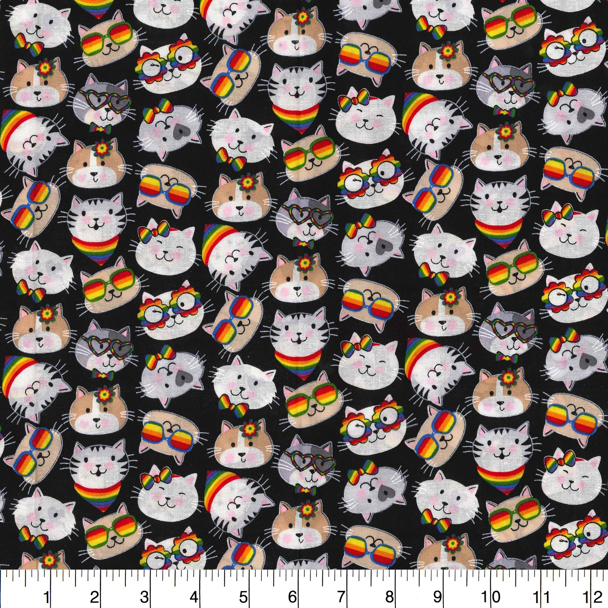 Fabric Traditions Cool Cats Toss Cotton Fabric